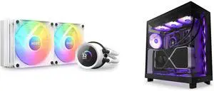 CPU Cooler Computer Case Combo -  NZXT RL-KR240-W1 Bundle with  NZXT CC-H61FB-R1