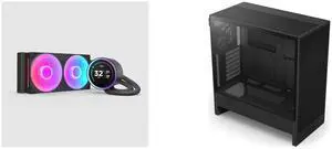 CPU Cooler Computer Case Combo -  NZXT RL-KR24E-B2 Bundle with  NZXT CC-H52FB-01