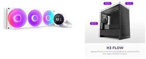 CPU Cooler Computer Case Combo -  NZXT RL-KR42E-W2 Bundle with  NZXT CC-H31FB-01