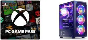 PC Game Pass (100+ PC Games All You Can Play) 3 Month US Region [Digital Code] MXZ Gaming PC Computer AMD Ryzen 5 3600, GeForce RTX 2060, 8GB*2(16GB) DDR4, NVME M2 500GB, 5 RGB Fans, Windows 11 Pro Ready to Use, Gamer Desktop Computer (R5 3