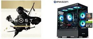 Ghost of Tsushima DIRECTOR'S CUT - PC [Steam Code, UNITED STATES] IPASON Xelra Gaming Desktop PC,AMD Ryzen5 9600X,Geforce RTX 5060 8G,32GB DDR5,1TB NVMe SSD,Wi-Fi,Windows 11 Home,Black Prebuilt Pc Computer
