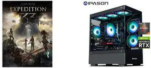 Clair Obscur: Expedition 33 - PC [Steam Online Game Code] IPASON Xelra Gaming Desktop PC,AMD Ryzen5 9600X,Geforce RTX 5060 8G,32GB DDR5,1TB NVMe SSD,Wi-Fi,Windows 11 Home,Black Prebuilt Pc Computer