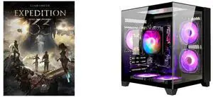 Clair Obscur: Expedition 33 - PC [Steam Online Game Code] LXZ Gaming PC Desktop,AMD Ryzen 5 5600GT(6-Core,4.6GHz),16GB DDR4 3200MHz,1TB NVMe SSD,Supports WiFi 6, RGB Fans,Seaview-style PC case,Prebuilt Gaming PC Tower Black