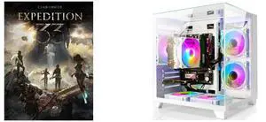Clair Obscur: Expedition 33 - PC [Steam Online Game Code] LXZ Gaming PC Desktop,AMD Ryzen 5 5600GT(6-Core,4.6GHz),16GB DDR4 3200MHz,1TB NVMe SSD,Supports WiFi 6, RGB Fans,Seaview-style PC case,Prebuilt Gaming PC Tower