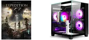 Clair Obscur: Expedition 33 - PC [Steam Online Game Code] LXZ Gaming Desktop Computer PC,Powered by AMD Ryzen 5 5600(4.4 GHz Turbo),RX 6500XT 4GB Graphics,16GB DDR4 3200MHz,1TB NVMe SSD,Supports WiFi6,Seaview Case,Prebuilt Gaming PC Tower