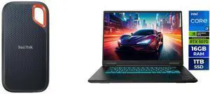 SanDisk 1TB Extreme Portable SSD - Up to 1050MB/s, USB-C, USB 3.2 Gen 2, IP65 Water and Dust Resistance, Updated Firmware - External Solid State Drive - SDSSDE61-1T00-G25 GIGABYTE GAMING A16 Gaming Laptop - 165Hz 1920x1200 WUXGA - NVIDIA Ge