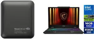 Team Group PD20M 2TB Mag Portable SSD USB 3.2 Gen 2x2 Type-C Compatible with iPhone 15/15 Plus/15 Pro/15 Pro Max, Speed up to 2000MB/s (TPSEG2002T0C108) MSI Cyborg15 - 15.6" GeForce RTX 5060 Laptop GPU - Intel Core 7-240H(1.80-5.20 GHz) - 1