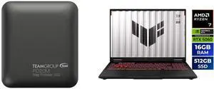 Team Group PD20M 2TB Mag Portable SSD USB 3.2 Gen 2x2 Type-C Compatible with iPhone 15/15 Plus/15 Pro/15 Pro Max, Speed up to 2000MB/s (TPSEG2002T0C108) ASUS TUF Gaming A16 - 16" GeForce RTX 5060 Laptop GPU - AMD Ryzen 7 260 - 16GB Memory -