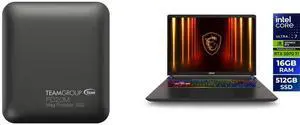 Team Group PD20M 2TB Mag Portable SSD USB 3.2 Gen 2x2 Type-C Compatible with iPhone 15/15 Plus/15 Pro/15 Pro Max, Speed up to 2000MB/s (TPSEG2002T0C108) MSI Vector - 16" GeForce RTX 5070 Ti Laptop GPU - Intel Core Ultra 7 255HX - 16GB Memor