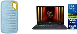 SanDisk 4TB Extreme Portable SSD - Up to 1050MB/s - USB-C, USB 3.2 Gen 2 - External Solid State Drive - SDSSDE61-4T00-G25B MSI Cyborg15 - 15.6" GeForce RTX 5060 Laptop GPU - Intel Core 7-240H(1.80-5.20 GHz) - 16GB Memory - 512 GB NVMe SSD -