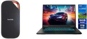 SanDisk Extreme PRO with USB4, 4TB, 40Gbps, up to 3800 MB/s read speed and up to 3700MB/s write speed GIGABYTE GAMING A16 Gaming Laptop - 165Hz 1920x1200 WUXGA - NVIDIA GeForce RTX 5070 - Intel i7-13620H - 1TB SSD with 16GB DDR5 RAM - Windo