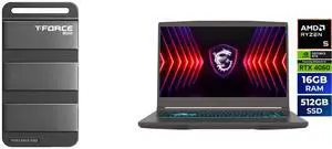 Team Group T-FORCE M200 4TB Portable SSD USB3.2 Gen 2x2 Type-C, Read/Write 2000MB/s Compatible with PS5 & Xbox & Chrome OS (T8FED9004T0C102) MSI Thin A15 - 15.6" GeForce RTX 4060 Laptop GPU - AMD Ryzen 5 7535HS - 16GB Memory - 512 GB NVMe S