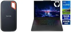 SanDisk 2TB Extreme Portable SSD - Up to 1050MB/s, USB-C, USB 3.2 Gen 2, IP65 Water and Dust Resistance, Updated Firmware - External Solid State Drive - SDSSDE61-2T00-G25 Lenovo Legion 5i - 15.1" GeForce RTX 5060 Laptop GPU - Intel Core i7-