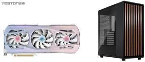 Yeston Atlantis Radeon RX 9070 XT 16G GDDR6 256bit 4nm Desktop computer PC Video Graphics Cards support PCI-Express 5.0 3*DP+1*HDMI-compatible ARGB graphics card Fractal Design North ATX mATX Mid Tower PC Case - North Charcoal Black with Wa