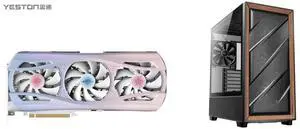Yeston Atlantis Radeon RX 9070 XT 16G GDDR6 256bit 4nm Desktop computer PC Video Graphics Cards support PCI-Express 5.0 3*DP+1*HDMI-compatible ARGB graphics card Antec FLUX Wood, 5 x PWM Fans Included, High-Airflow Front Panel With Walnut W
