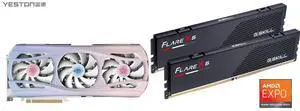 Yeston Atlantis Radeon RX 9070 XT 16G GDDR6 256bit 4nm Desktop computer PC Video Graphics Cards support PCI-Express 5.0 3*DP+1*HDMI-compatible ARGB graphics card G.SKILL Flare X5 Series AMD EXPO 32GB (2 x 16GB) 288-Pin PC RAM DDR5 6000 Desk