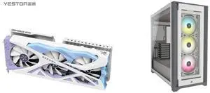 Yeston Sakura Nvidia GeForce RTX 5070 Graphics Card GDDR7 12G 192bit Gaming GPU PCI-Express 5.0 video cards Desktop computer PC video gaming graphics card CORSAIR iCUE 5000X RGB Tempered Glass Mid-Tower ATX PC Smart Case, White, CC-9011213-