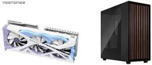 Yeston Sakura Nvidia GeForce RTX 5070 Graphics Card GDDR7 12G 192bit Gaming GPU PCI-Express 5.0 video cards Desktop computer PC video gaming graphics card Fractal Design North XL ATX mATX Full Tower PC Case - Charcoal Black Chassis with Wal