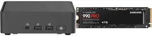 ASUS NUC 15 Pro RNUC15CRHU50000U Black Barebone Mini-PC System + SAMSUNG SSD 990 PRO 4TB, PCIe Gen4 M.2 2280 MZ-V9P4T0B/AM