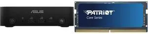 ASUS ExpertCenter PN54 Barebone Mini PC with AMD Ryzen AI 5 340 Processor, Dual Channel DDR5 RAM, Dual Storage Design, WiFi 7 & BT 5.4, Voice Command, Toolless Chassis Access (PN54-BB5000ETL-A) Patriot Core Series 16GB 262-Pin DDR5 SO-DIMM