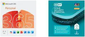 Microsoft 365 Personal | 12-Month Subscription, 1 person | Word, Excel, PowerPoint | 1TB OneDrive cloud storage | PC/Mac Instant Download ESET Home Security Essential 2026 - 3 Devices/ 1 Year Download