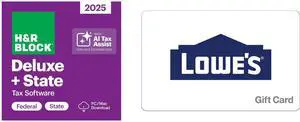 H&R Block Tax Software Deluxe + State 2025 PC/Mac [Download] Bundle Purchase Only Lowe's $10 Gift Cards (Email Delivery)