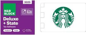 H&R Block Tax Software Deluxe + State 2025 PC/Mac [Download] Bundle Purchase Only $10 Starbucks Card (Email Delivery)