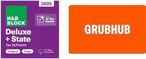 H&R Block Tax Software Deluxe + State 2025 PC/Mac [Download] Bundle Purchase Only Grubhub $10 Gift Card (Email Delivery)