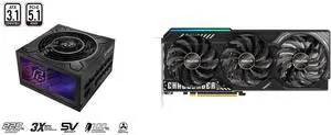 ASRock Phantom Gaming PG-850G 850W 80 PLUS GOLD & Cybenetics PLATINUM Full Modular Power Supply, ATX3.1 & PCIe5.1 Ready with Dual Color 12V-2x6 Cable, 10 Years Warranty ASRock Challenger Radeon RX 9070 XT 16GB GDDR6 PCI Express 5.0 x16 Grap