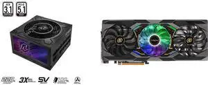 ASRock Phantom Gaming PG-850G 850W 80 PLUS GOLD & Cybenetics PLATINUM Full Modular Power Supply, ATX3.1 & PCIe5.1 Ready with Dual Color 12V-2x6 Cable, 10 Years Warranty ASRock Taichi Radeon RX 9070 XT 16GB GDDR6 PCI Express 5.0 x16 ATX Grap
