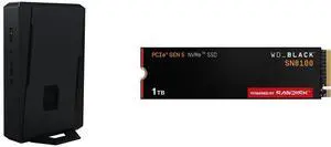 ASUS NUC 15 Performance Barebone Kit Mini PC with Intel Core Ultra 7 (Series 2), NVIDIA GeForce RTX 5060 Mobile GPU, Dual channel DDR5 RAM, Dual Storage Design, Thunderbolt 4 WD_BLACK 1TB SN8100 NVMe SSD Internal Solid State Drive - Gen 5 P