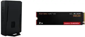 ASUS NUC 15 Performance Barebone Kit Mini PC with Intel Core Ultra 7 (Series 2), NVIDIA GeForce RTX 5060 Mobile GPU, Dual channel DDR5 RAM, Dual Storage Design, Thunderbolt 4 WD_BLACK 2TB SN8100 NVMe SSD Internal Solid State Drive - Gen 5 P