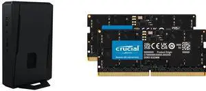 ASUS NUC 15 Performance Barebone Kit Mini PC with Intel Core Ultra 7 (Series 2), NVIDIA GeForce RTX 5060 Mobile GPU, Dual channel DDR5 RAM, Dual Storage Design, Thunderbolt 4 Crucial 64GB (2 x 32GB) 262-Pin DDR5 SO-DIMM DDR5 5600 Laptop Mem