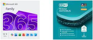Microsoft 365 Family | 12-Month Subscription, Up to 6 People | Word, Excel, PowerPoint | 1TB OneDrive Cloud Storage | PC/MAC Instant Download ESET NOD32 Antivirus 2026 - 1 Device / 1 Year - Download