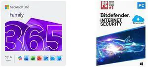 Microsoft 365 Family | 12-Month Subscription, Up to 6 People | Word, Excel, PowerPoint | 1TB OneDrive Cloud Storage | PC/MAC Instant Download Bitdefender Internet Security 2026 - 1PC / 1 Year - Download