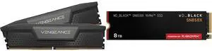 CORSAIR Vengeance 128GB (2 x 64GB) DDR5 6000 (PC5 48000) Desktop Memory CMK128GX5M2D6000C40 + WD_BLACK 8TB SN850X NVMe SSD - WDS800T2X0E CORSAIR Vengeance 128GB (2 x 64GB) DDR5 6000 (PC5 48000) Desktop Memory CMK128GX5M2D6000C40 + WD_BLACK 8TB SN850X NVMe SSD - WDS800T2X0E