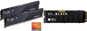G.SKILL Flare X5 128GB (2 x 64GB) 288-Pin PC RAM DDR5 6000 (PC5 48000) Desktop Memory Model F5-6000J3444F64GX2-FX5 WD_BLACK 4TB SN850X NVMe Internal Gaming SSD Solid State Drive with Heatsink - Works with Playstation 5, Gen4 PCIe, M.2 2280, G.SKILL Flare X5 128GB (2 x 64GB) 288-Pin PC RAM DDR5 6000 (PC5 48000) Desktop Memory Model F5-6000J3444F64GX2-FX5 WD_BLACK 4TB SN850X NVMe Internal Gaming SSD Solid State Drive with Heatsink - Works with Playstation 5, Gen4 PCIe, M.2 2280,