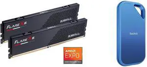 G.SKILL Flare X5 128GB (2 x 64GB) 288-Pin PC RAM DDR5 6000 (PC5 48000) Desktop Memory Model F5-6000J3444F64GX2-FX5 SanDisk Creator Series Pro 4TB USB 3.2 Gen 2x2 Portable SSD #SDSSDE81C-4T00-G25 G.SKILL Flare X5 128GB (2 x 64GB) 288-Pin PC RAM DDR5 6000 (PC5 48000) Desktop Memory Model F5-6000J3444F64GX2-FX5 SanDisk Creator Series Pro 4TB USB 3.2 Gen 2x2 Portable SSD #SDSSDE81C-4T00-G25