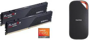 G.SKILL Flare X5 128GB (2 x 64GB) 288-Pin PC RAM DDR5 6000 (PC5 48000) Desktop Memory Model F5-6000J3444F64GX2-FX5 SanDisk Extreme PRO with USB4, 4TB, 40Gbps, up to 3800 MB/s read speed and up to 3700MB/s write speed G.SKILL Flare X5 128GB (2 x 64GB) 288-Pin PC RAM DDR5 6000 (PC5 48000) Desktop Memory Model F5-6000J3444F64GX2-FX5 SanDisk Extreme PRO with USB4, 4TB, 40Gbps, up to 3800 MB/s read speed and up to 3700MB/s write speed