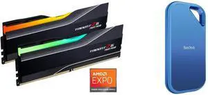 G.SKILL Trident Z5 Neo RGB Series 128GB (2 x 64GB) 288-Pin PC RAM DDR5 6000 (PC5 48000) Desktop Memory Model F5-6000J3444F64GX2-TZ5NR SanDisk Creator Series Pro 4TB USB 3.2 Gen 2x2 Portable SSD #SDSSDE81C-4T00-G25 G.SKILL Trident Z5 Neo RGB Series 128GB (2 x 64GB) 288-Pin PC RAM DDR5 6000 (PC5 48000) Desktop Memory Model F5-6000J3444F64GX2-TZ5NR SanDisk Creator Series Pro 4TB USB 3.2 Gen 2x2 Portable SSD #SDSSDE81C-4T00-G25