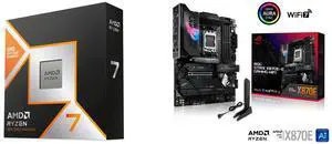 AMD Ryzen 7 9800X3D - Ryzen 7 9000 Series Zen 5 8-Core 5.2 GHz - Socket AM5 120W - AMD Radeon Graphics Desktop Processor - 100-100001084WOF ASUS ROG STRIX X870E-E GAMING WIFI AMD AM5 X870 ATX motherboard 18+2+2 power stages, Dynamic OC Swit