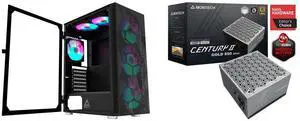 Montech X3 Mesh RGB PC Gaming Case + MONTECH CENTURY II - 850W High-End ATX Gaming Power Supply - 80 Plus Gold & Cybenetics Platinum - Fully Modular - ATX 3.1 & PCIe 5.1 Ready with 12V-2x6 Cable - 10 Years Warranty