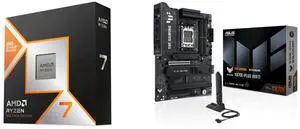 AMD Ryzen 7 9800X3D - Ryzen 7 9000 Series Zen 5 8-Core 5.2 GHz - Socket AM5 120W - AMD Radeon Graphics Desktop Processor - 100-100001084WOF ASUS TUF GAMING X870E-PLUS WIFI7 AMD X870E ATX Motherboard with 16+2+1 80A Power Stages, DDR5 Suppor