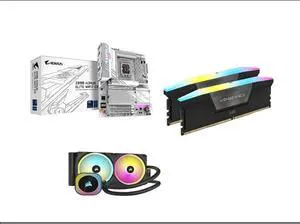 Motherboard Memory Combo - GIGABYTE Z890 AORUS ELITE WIFI7 ICE Bundle with Corsair CMH32GX5M2E6000C36 + Corsair AIO w/ Purchase Motherboard Memory Combo - GIGABYTE Z890 AORUS ELITE WIFI7 ICE Bundle with Corsair CMH32GX5M2E6000C36 + Corsair AIO w/ Purchase