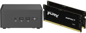 ASUS NUC 15 Pro RNUC15CRHC50000U Black Barebone System w/ Intel Ultra 5 210H CPU, 2x DDR5 SO-Dimm Slots, WiFi 7,US cord, Single Unit - Memory and Storage Sold Separately Kingston FURY Impact 32GB (2 x 16GB) 262-Pin DDR5 SO-DIMM DDR5 5600 (P