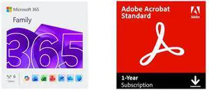 Microsoft 365 Family | 12-Month Subscription, Up to 6 People | Word, Excel, PowerPoint | 1TB OneDrive Cloud Storage | PC/MAC Instant Download Adobe Acrobat Standard - PDF Software |Activation Required [PC/Mac Download]