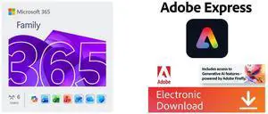 Microsoft 365 Family | 12-Month Subscription, Up to 6 People | Word, Excel, PowerPoint | 1TB OneDrive Cloud Storage | PC/MAC Instant Download Adobe Express Premium | 12 month subscription | Download | PC/Mac & Mobile Online Code