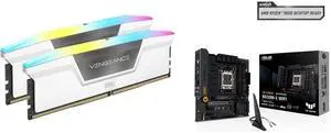 CORSAIR Vengeance RGB 32GB (2 x 16GB) 288-Pin PC RAM DDR5 6400 (PC5 51200) Desktop Memory Model CMH32GX5M2N6400C36W TUF GAMING B650M-E WIFI AMD Socket AM5 for AMD Ryzen™ 7000 Series CORSAIR Vengeance RGB 32GB (2 x 16GB) 288-Pin PC RAM DDR5 6400 (PC5 51200) Desktop Memory Model CMH32GX5M2N6400C36W TUF GAMING B650M-E WIFI AMD Socket AM5 for AMD Ryzen™ 7000 Series