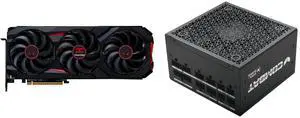 PowerColor RED DEVIL Radeon RX 9070 XT 16GB 256-Bit GDDR6 PCI Express 5.0 Graphics Card RX9070XT 16G-E/OC Super Flower Combat FG 650W 80+ Gold, Full Modular, ATX 3.1 / PCIe 5.0, W/12V-2x6 Cable (2x8pin - 16pin native cables) , Power Supply, PowerColor RED DEVIL Radeon RX 9070 XT 16GB 256-Bit GDDR6 PCI Express 5.0 Graphics Card RX9070XT 16G-E/OC Super Flower Combat FG 650W 80+ Gold, Full Modular, ATX 3.1 / PCIe 5.0, W/12V-2x6 Cable (2x8pin - 16pin native cables) , Power Supply,