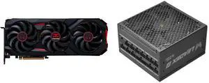 PowerColor RED DEVIL Radeon RX 9070 XT 16GB 256-Bit GDDR6 PCI Express 5.0 Graphics Card RX9070XT 16G-E/OC Super Flower Leadex III ATX 3.1 750W Cybenetics Platinum Certified, 80+ Gold, 10 Years Warranty, ECO Semi-Fanless Mode, FDB Fan With C PowerColor RED DEVIL Radeon RX 9070 XT 16GB 256-Bit GDDR6 PCI Express 5.0 Graphics Card RX9070XT 16G-E/OC Super Flower Leadex III ATX 3.1 750W Cybenetics Platinum Certified, 80+ Gold, 10 Years Warranty, ECO Semi-Fanless Mode, FDB Fan With C